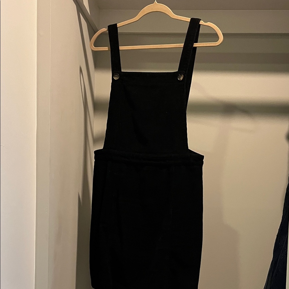 Topshop Black Pinafore Dress